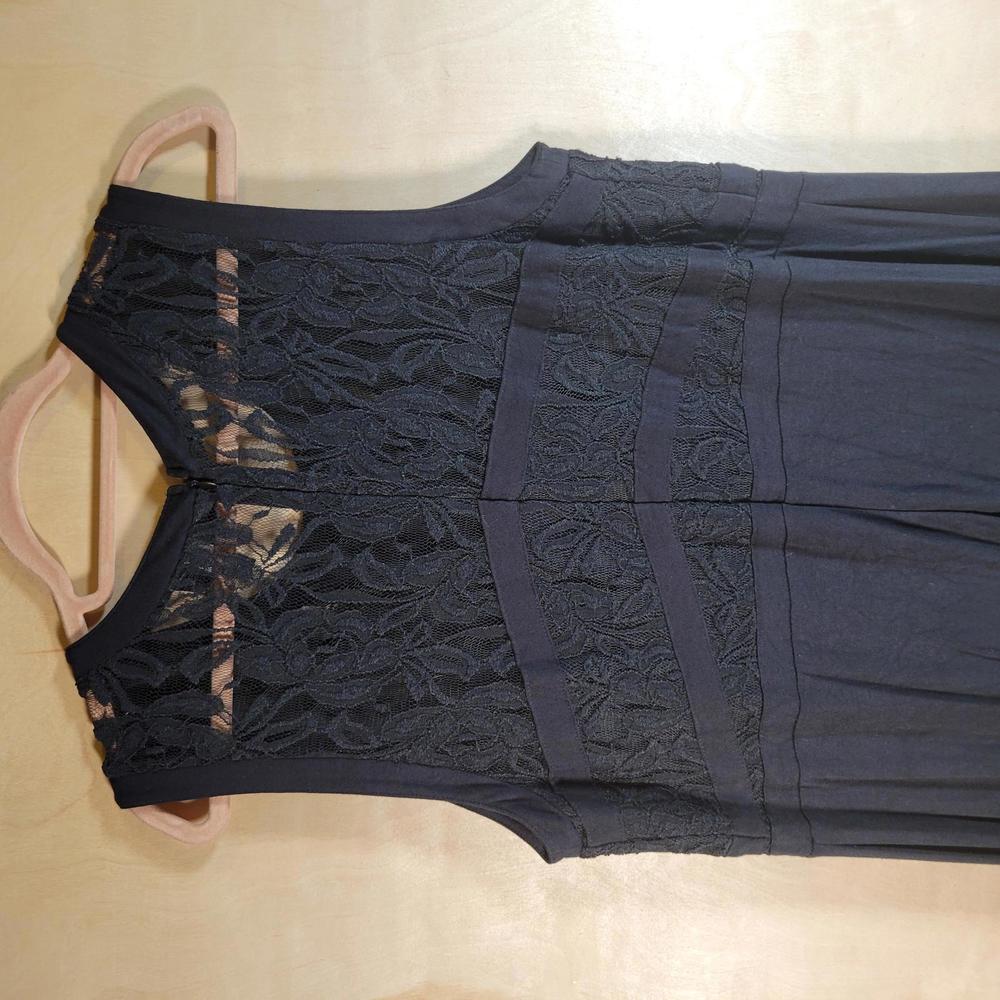 Lane Bryant Black Floral Mesh Lace Stretch Sleeveless Maxi Dress Women Sz 20 - Picture 7 of 9